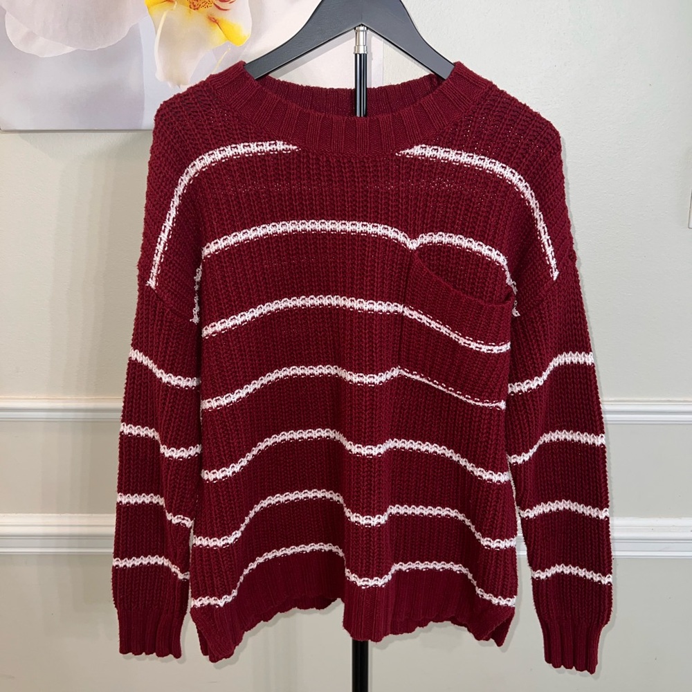 American Eagle Outfitters Chunky Knit Striped Crewneck Sweater! Size Medium. - Picture 11 of 11